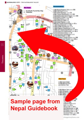 Sample map of Thamel from Nepal Guidebook