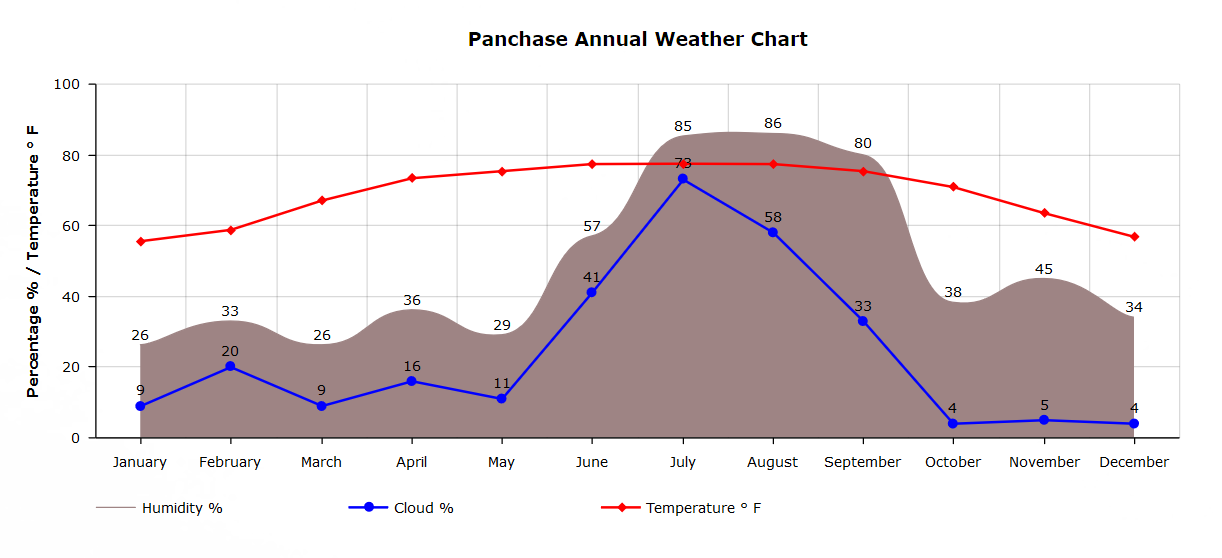 Panchase humidity, cloud and rain index graph
