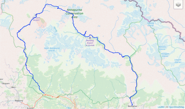 Annapurna Circuit Map